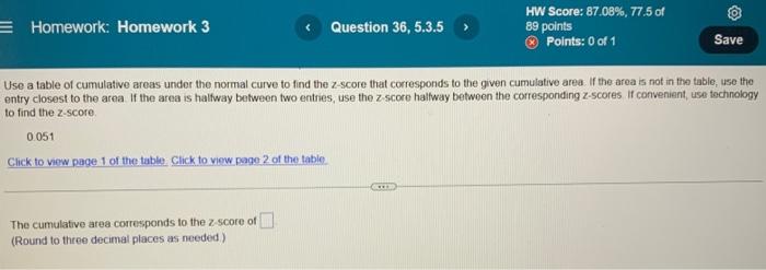 Homework Homework 3 0 051 Click To View Page 1 Of The Table Click To View Page 2 Of The Table Question 36 5 3 5 The 1