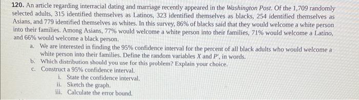 120 An Article Regarding Interracial Dating And Marriage Recently Appeared In The Washington Post Of The 1 709 Randoml 1