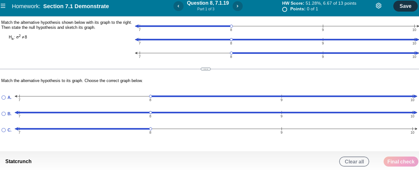 Homework Section 7 1 Demonstrate Match The Alternative Hypothesis Shown Below With Its Graph To The Right Then State 1
