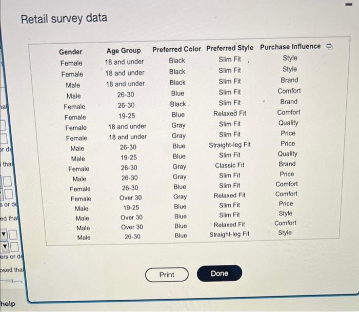 Nents 4 A Ch7 Study Plan For Chapter 7 Ch 8 Use The Accompanying Data Of The Retail Survey To State Some Examples Of I 2