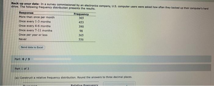 Back Up Your Data In A Survey Commissioned By An Electronics Company U S Computer Users Were Asked How Often They Bac 1