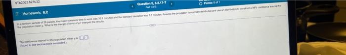 Sta202362722 Homework 6 2 And Sample Of 20 Pfe Men Commu The Popwhat Is The Argina The For The P Ww33 9ind And The Stand 1
