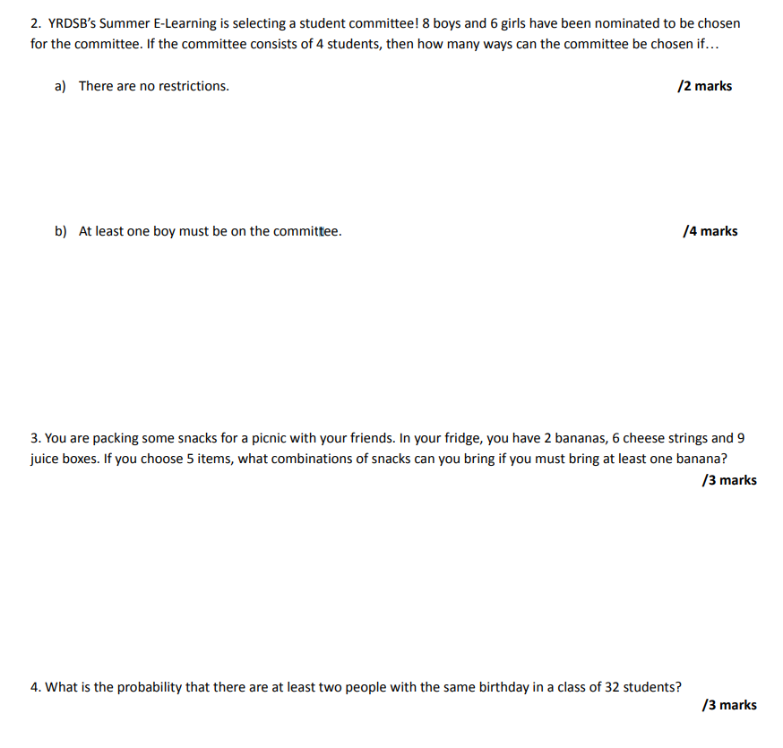 2 Yrdsb S Summer E Learning Is Selecting A Student Committee 8 Boys And 6 Girls Have Been Nominated To Be Chosen For T 1