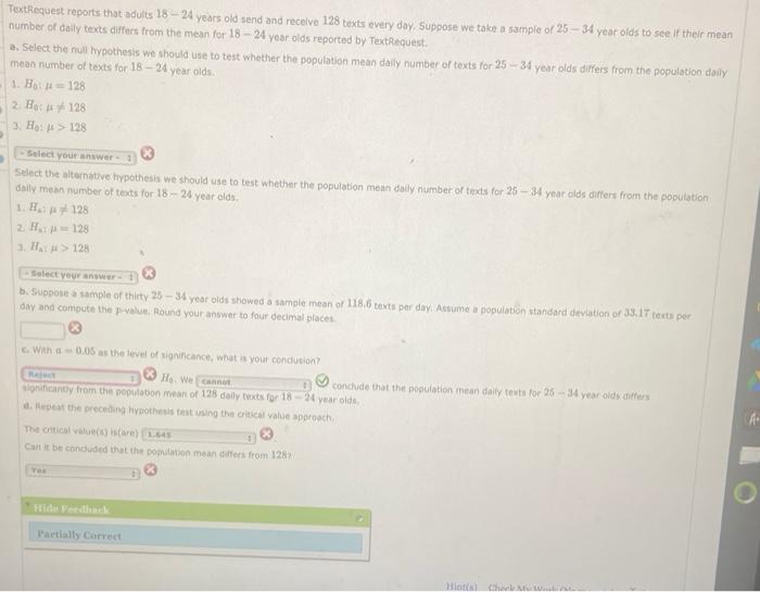 Textrequest Reports That Adults 18 24 Years Old Send And Receive 128 Texts Every Day Suppose We Take A Sample Of 25 34 1