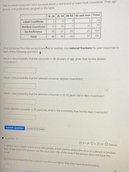 Question 10 0 1 Pt 399 Details A Certain Virus Infects One In Every 400 People A Test Used To Detect The Virus In A Per 2