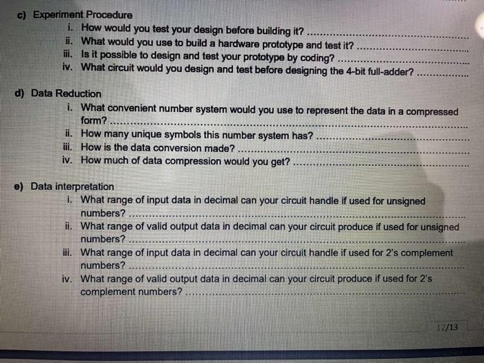 10 8 Investigation You Are Asked To Design A 4 Bit Binary Full Adder Circuit Draw A Block Diagram With All Inputs An 2