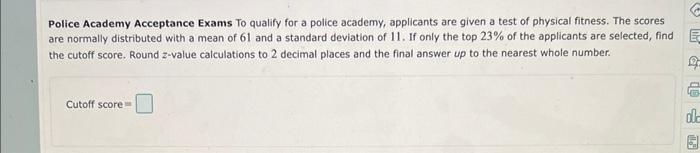 Police Academy Acceptance Exams To Qualify For A Police Academy Applicants Are Given A Test Of Physical Fitness The Sc 1