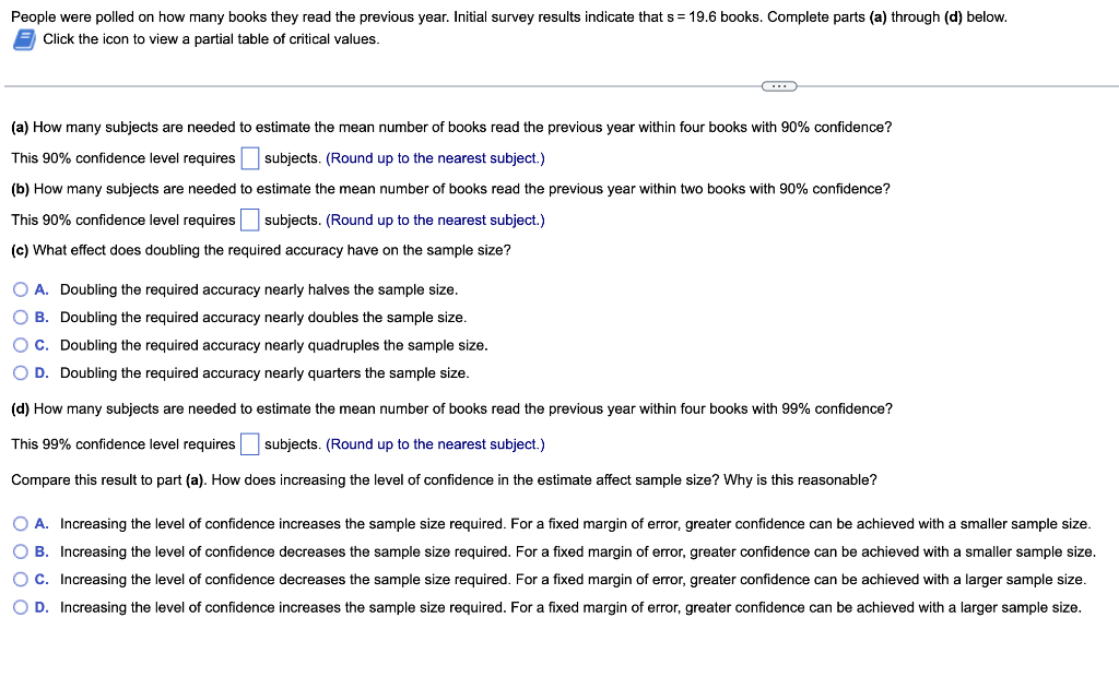People Were Polled On How Many Books They Read The Previous Year Initial Survey Results Indicate That S 19 6 Books C 1