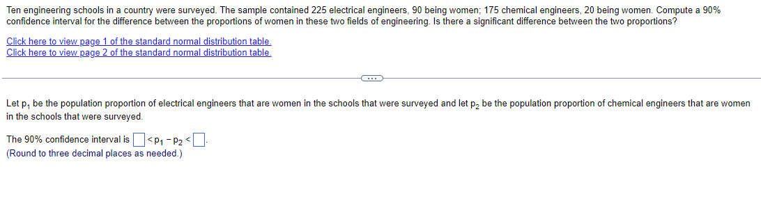 Ten Engineering Schools In A Country Were Surveyed The Sample Contained 225 Electrical Engineers 90 Being Women 175 C 1