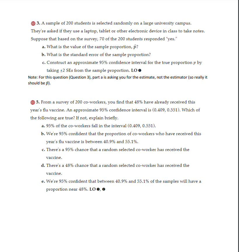 3 A Sample Of 200 Students Is Selected Randomly On A Large University Campus They Re Asked If They Use A Laptop Table 1