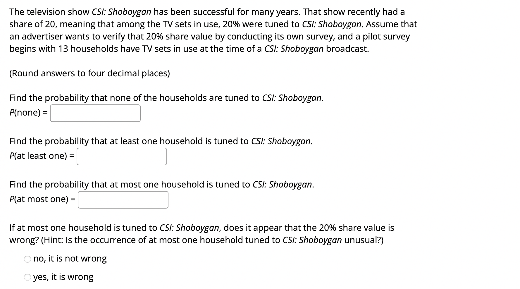 The Television Show Csi Shoboygan Has Been Successful For Many Years That Show Recently Had A Share Of 20 Meaning Tha 1