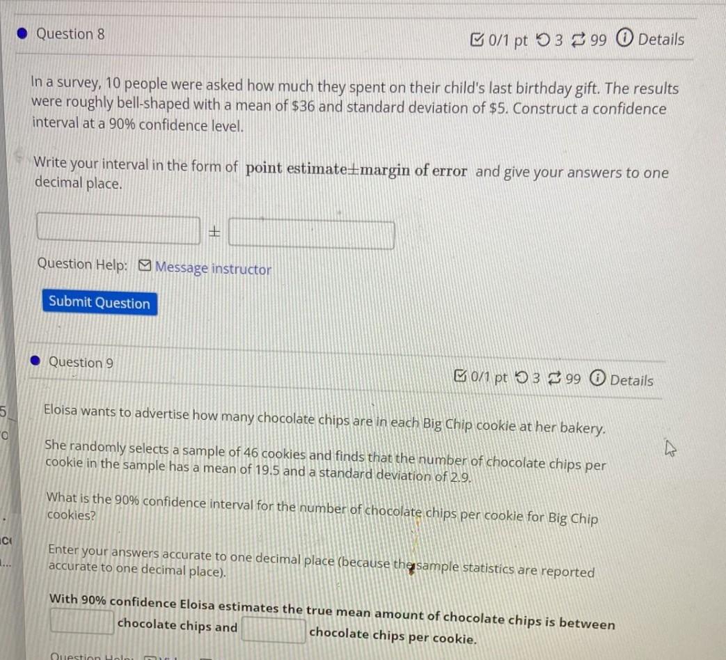 5 O Co 1 Question 8 In A Survey 10 People Were Asked How Much They Spent On Their Child S Last Birthday Gift The Re 1