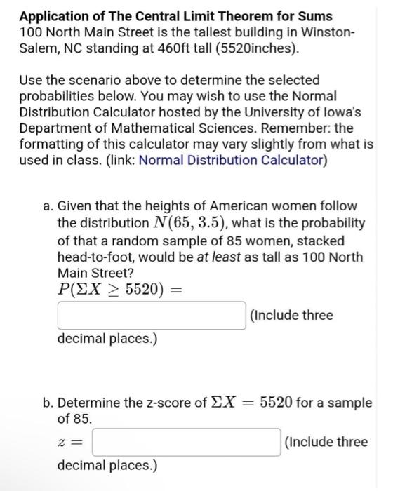 Application Of The Central Limit Theorem For Sums 100 North Main Street Is The Tallest Building In Winston Salem Nc St 1