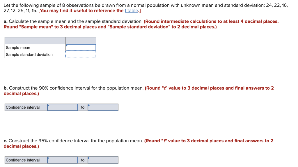 Let The Following Sample Of 8 Observations Be Drawn From A Normal Population With Unknown Mean And Standard Deviation 2 1