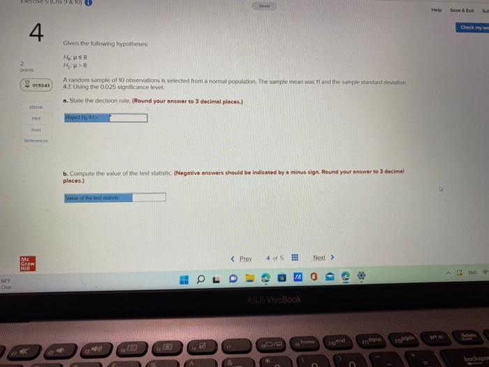 88 F Clear Oxircase 5 Chs 9 10 4 2 Points 2015243 Ebook Peel References Mc Graw Hill Given The Following Hypothes 1