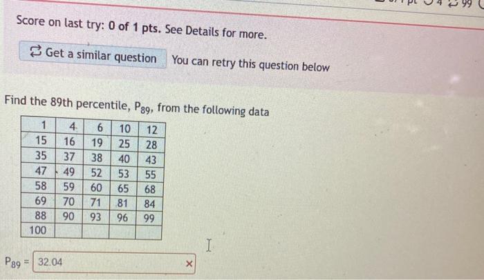 Score On Last Try 0 Of 1 Pts See Details For More Get A Similar Question You Can Retry This Question Below Find The 8 1