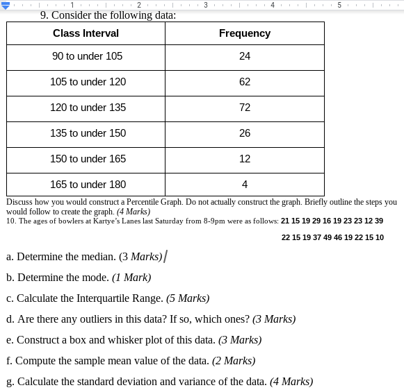 Discuss How You Would Construct A Percentile Graph Do Not Actually Construct The Graph Briefly Outline The Steps You W 1