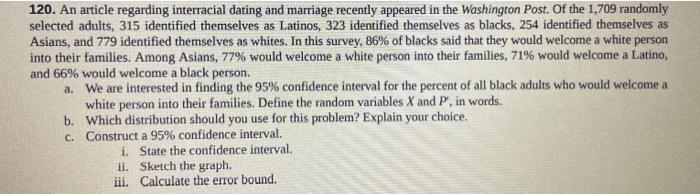 120 An Article Regarding Interracial Dating And Marriage Recently Appeared In The Washington Post Of The 1 709 Randoml 1