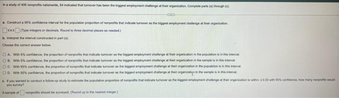 In A Study Of 406 Nonprofits Nationwide 64 Indicated That Tumover Has Been The Biggest Employment Challenge At Their Or 1