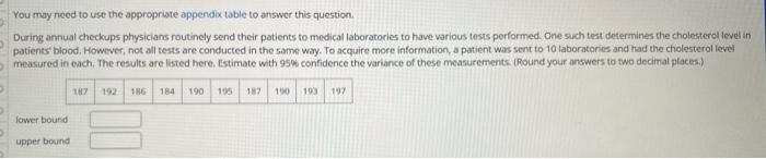 You May Need To Use The Appropriate Appendix Table To Answer This Question During Annual Checkups Physicians Routinely 1