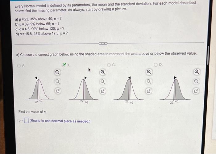 Every Normal Model Is Defined By Its Parameters The Mean And The Standard Deviation For Each Model Described Below Fi 1
