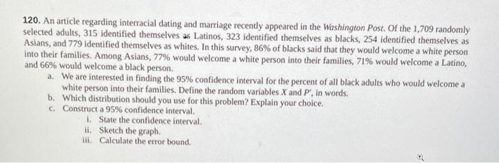 120 An Article Regarding Interracial Dating And Marriage Recently Appeared In The Washington Post Of The 1 709 Randoml 1