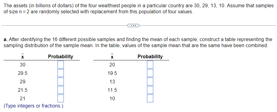 The Assets In Billions Of Dollars Of The Four Wealthiest People In A Particular Country Are 30 29 13 10 Assume Tha 1