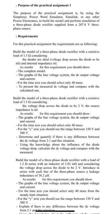 Purpose Of The Practical Assignment 1 The Purpose Of The Practical Assignment Is By Using The Simplorer Power Word Sim 1