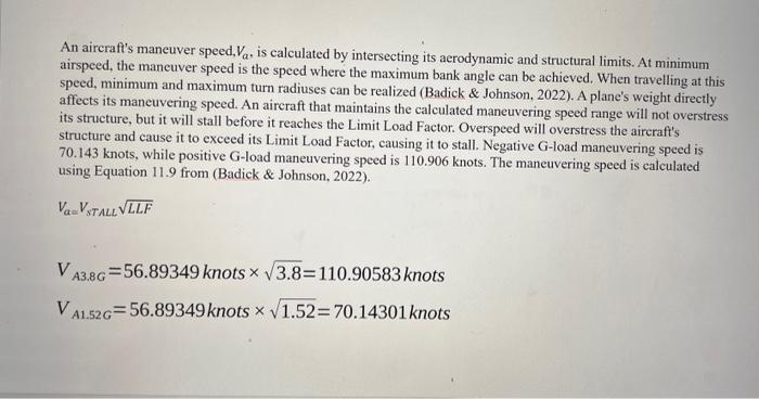 Maneuvering Performance During Flight G Loading G Loading Is Calculated Using The Following Equation 11 3 From Badick 3