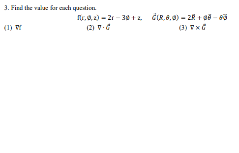 3 Find The Value For Each Question F R O Z 2r 30 Z 2 Vg G R 0 2 Oo 00 3 Vxg 1 De 1