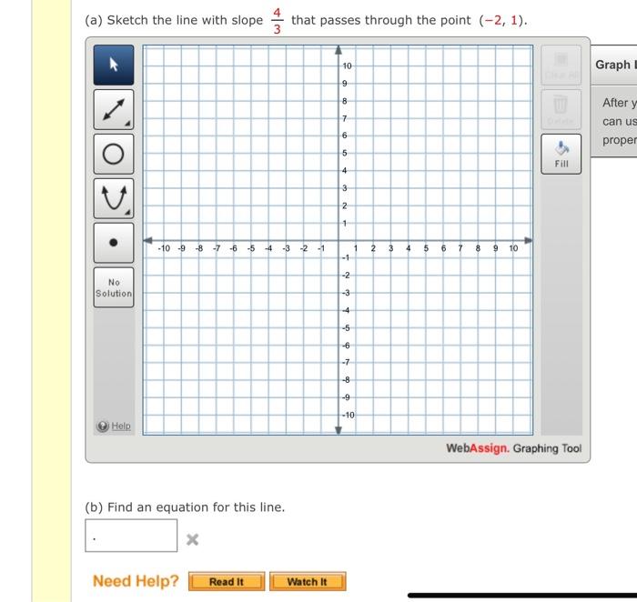 A Sketch The Line With Slope No Solution Help 10 9 8 7 6 5 B Find An Equation For This Line X Need Help Read It T 1
