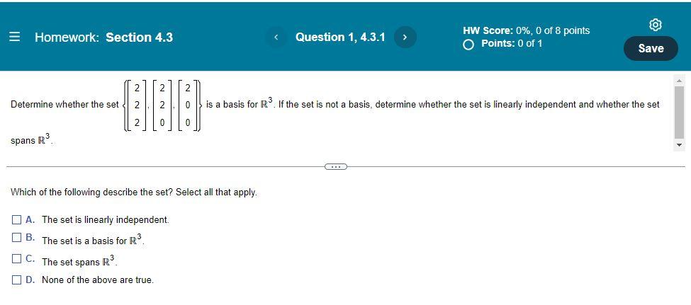 Linear Algebra 4 3 1 2 2 1