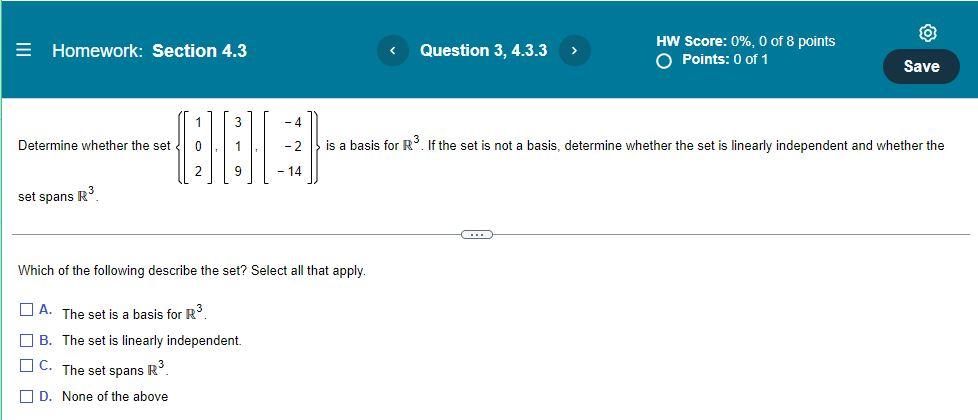 Linear Algebra 4 3 3 4 4 1