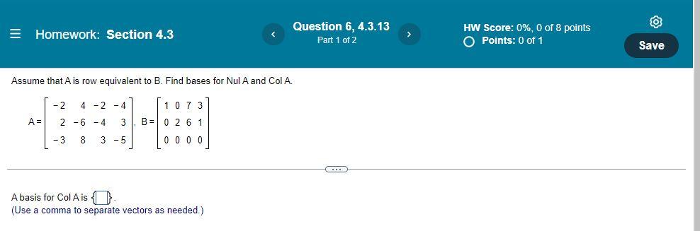 Linear Algebra 4 3 5 6 2