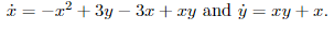 Find The Equilibrium Points And Their Stability In The System 2 X X 3y 3x Xy And Y Xy X 2