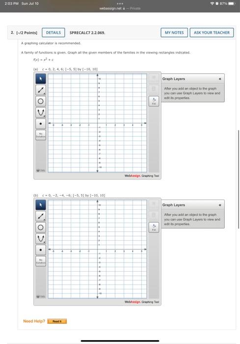 2 03 Pm Sun Jul 10 2 2 Points A C 0 2 4 6 5 5 By 10 10 On 5 A Graphing Calculator Is Recommended A Fa 1