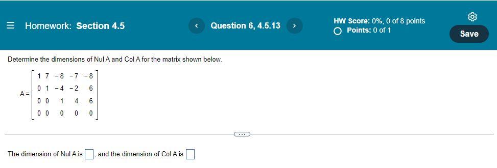 Linear Algebra 4 5 5 6 6 2