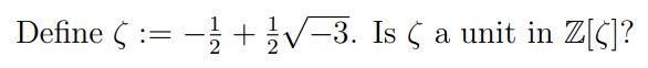 Define C 3 Is A Unit In Z C 1