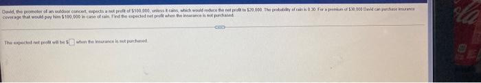 David The Promoter Of An Outdoor Concert Expects A Not Profit Of 100 000 Unless Trains Which Would Reduce The Not P 1