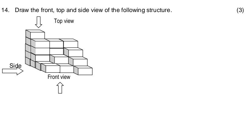 14 Draw The Front Top And Side View Of The Following Structure Top View Side Front View 3 1