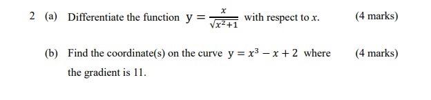 1 Find The First Derivative The First Principles Of The Function Y 3x 2x 7 By 4 Marks 2 A Differentiate The Func 2