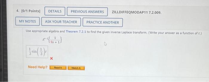 4 0 1 Points 13 Details Need Help My Notes Ask Your Teacher Practice Another Use Appropriate Algebra And Theorem 7 2 1