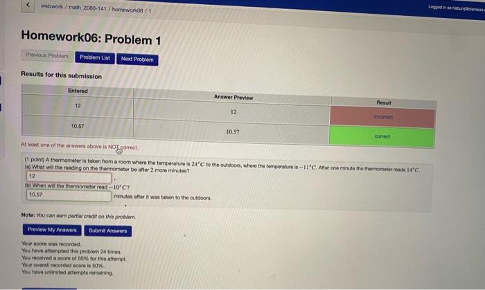 Webwork Math 2080 141 Homework06 1 Homework06 Problem 1 Previous Problem Problem List Next Problem Results For This Sub 1