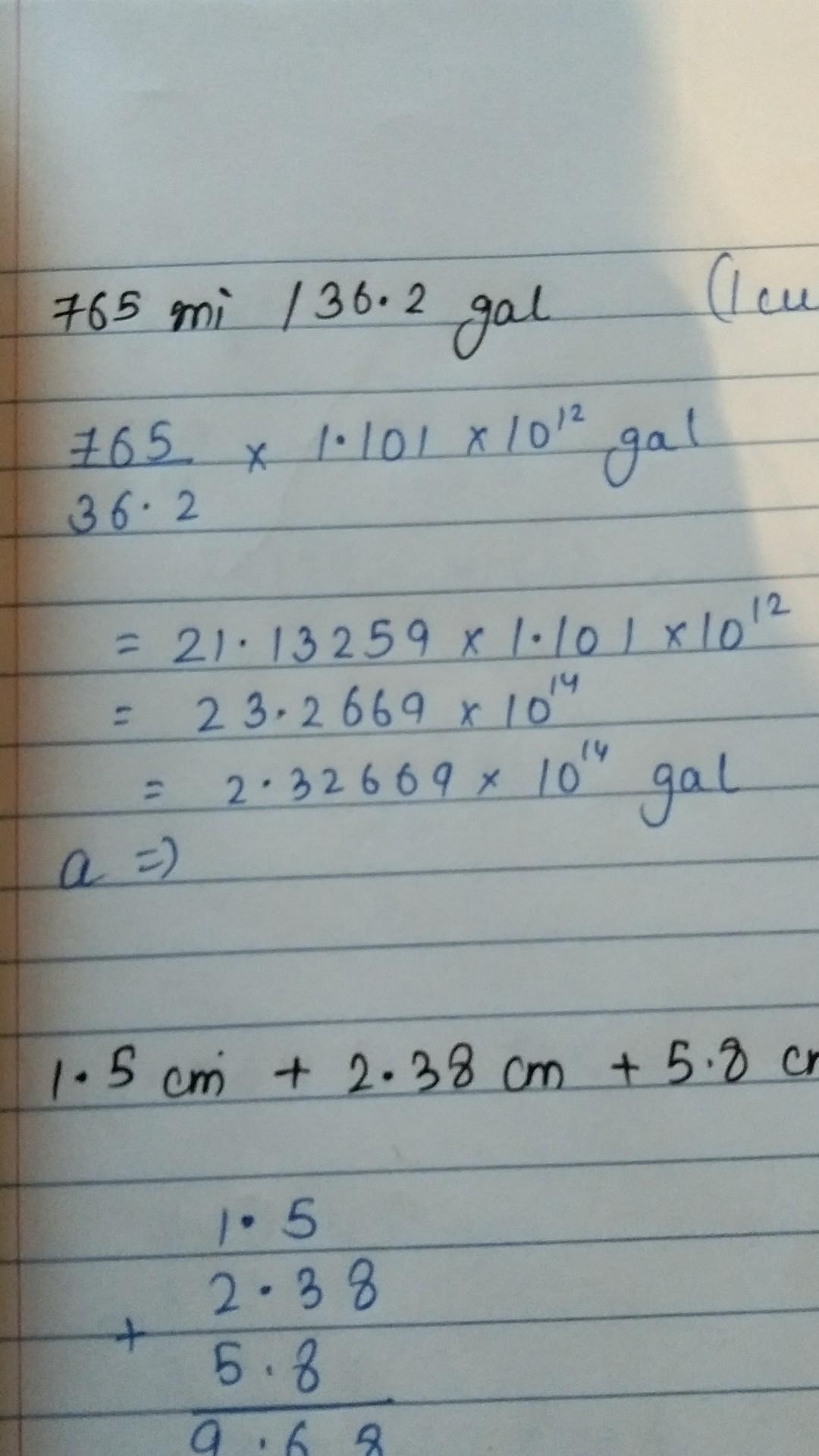 765 Mi 136 2 Gal 765 1 101 X 10 Gal 36 2 21 13259 X 1 101 X 10 12 11 1 A 14 23 2 669 X 10 2 32669 X 10 4 1 1