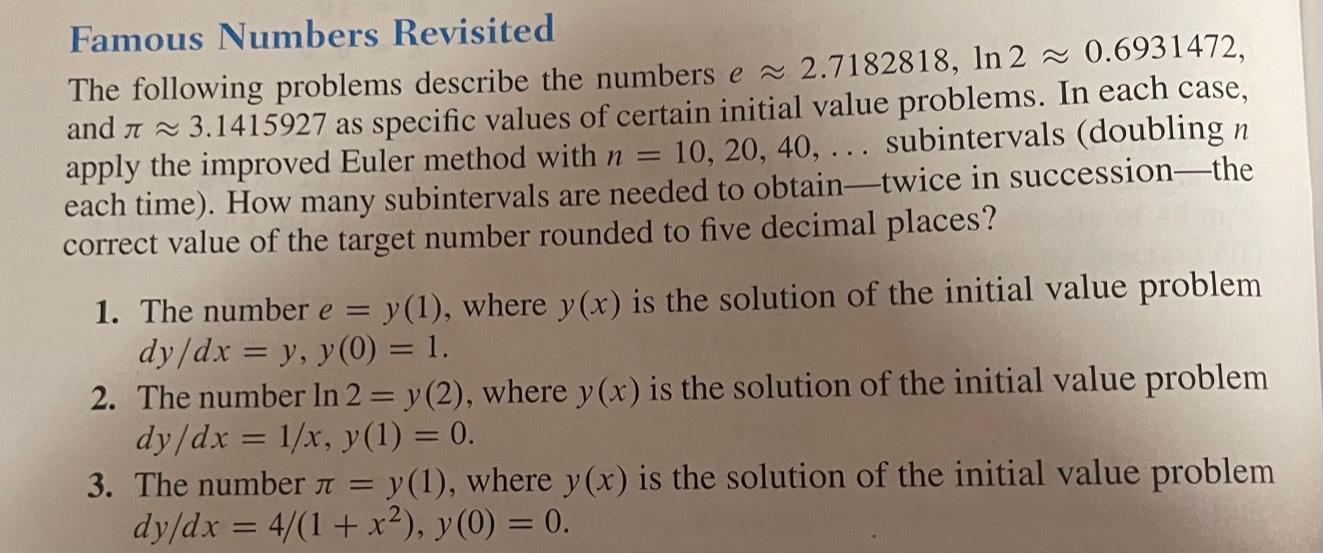 Differential Equations I Need Help With This Small Project I Ve Got The Other 3 Problems Done But The Provided Pictures 2