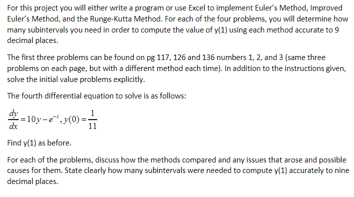 Differential Equations I Need Help With This Small Project I Ve Got The Other 3 Problems Done But The Provided Pictures 1