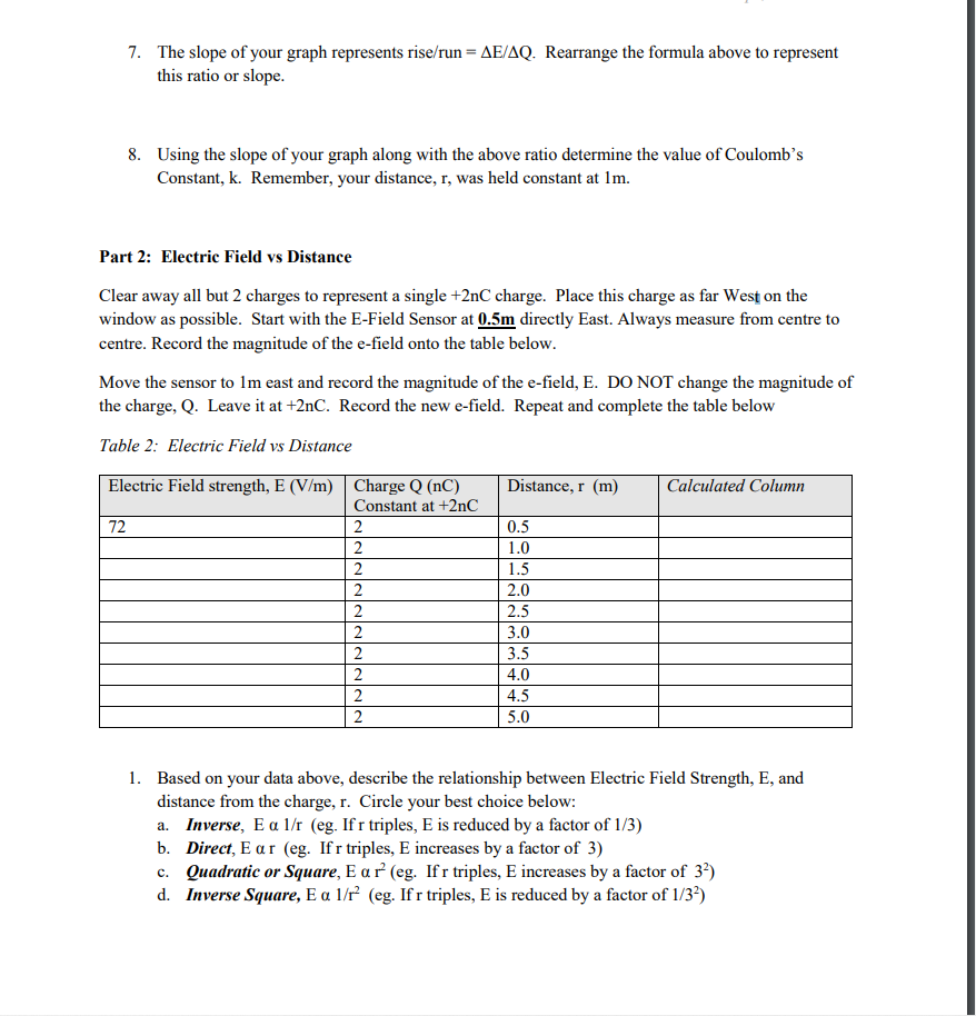 Electric Fields Project Potential Credits 25 Using A Pencil Answer The Following Questions The Lab Is Marked Based 4