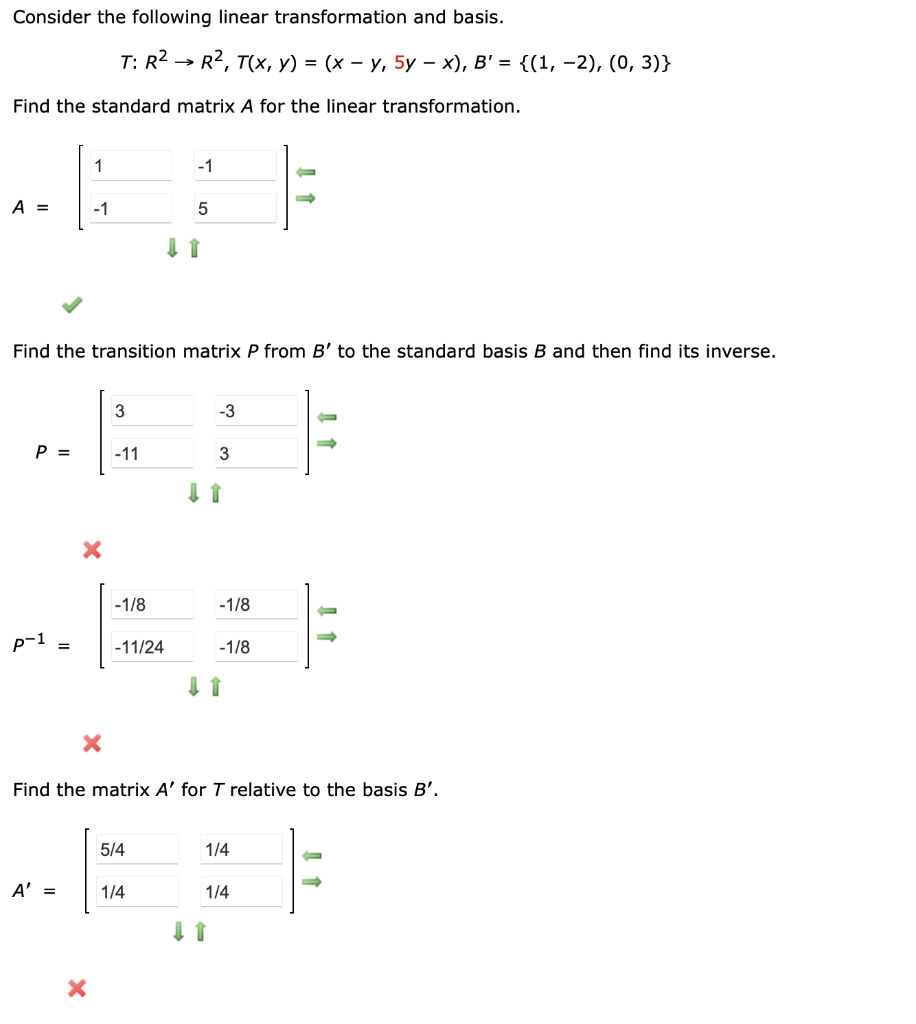 Consider The Following Linear Transformation And Basis T R Find The Standard A P P 1 1 Find The Transition Matrix 1