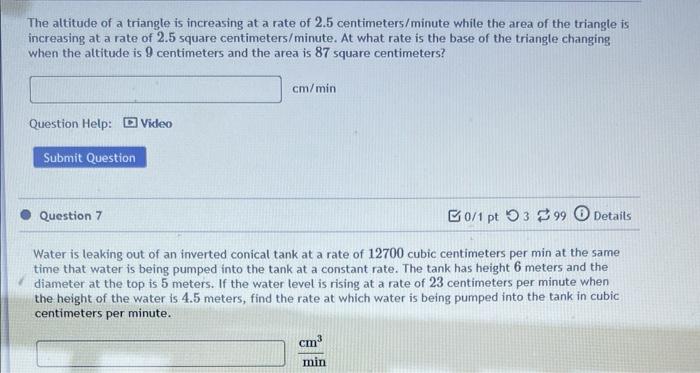 Let Zy 3 And Dz Dt Find Dy 5 Dt When 3 Question 3 Question Help Video Submit Question 0 1 Pt 397 Question Help 3