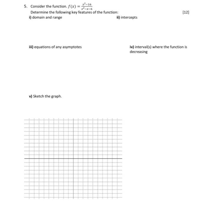 1 Given The Following Equations Determine Each Of The Following F X 3x1 4x 1 Domain X Intercept S Y Intercept S 6
